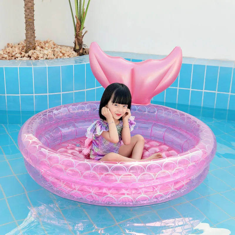 New Mermaids Inflatable Pool Bathing Kids Summer Home Outdoor Swimming Pool Inflatable Square Swimming For Kids Gifts Girl