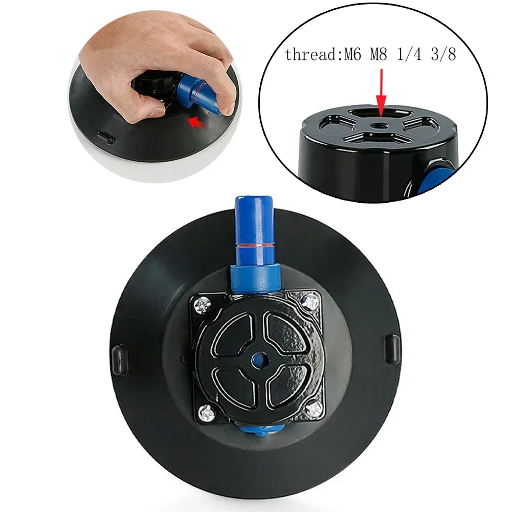 1pc 6 Inch Vacuum Suction Cup 150mm M6 M8 1/4" 3/8" Mount Base Hand Pump Glass Sucker Auto Repair Tools Machinery Accessories