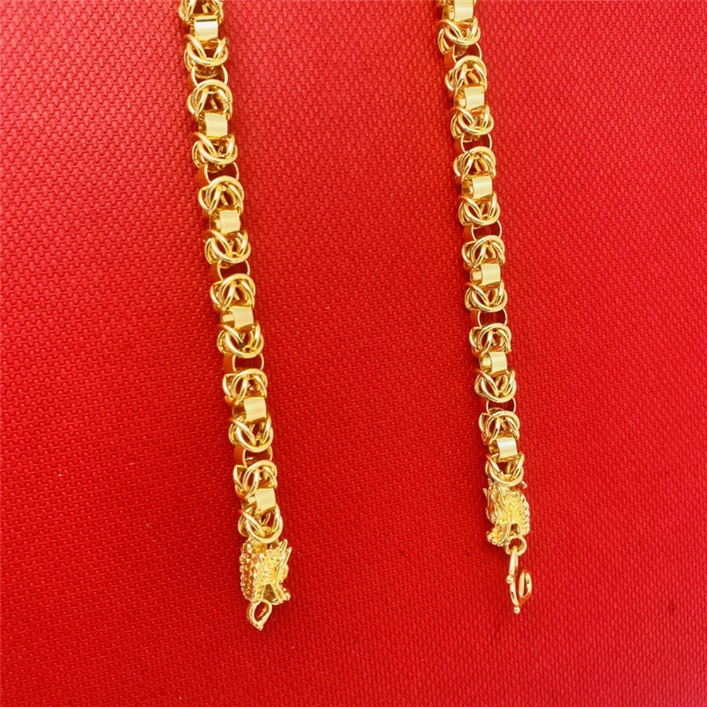

Men Necklace Chain Solid Heavy 18k Yellow Gold Filled Classic Male Jewelry Gift 60cm Long