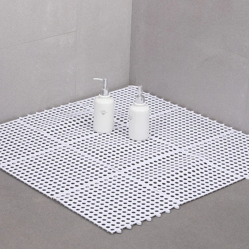 Customizable Size Splicing Bathroom Shower Mat with Suction Cup