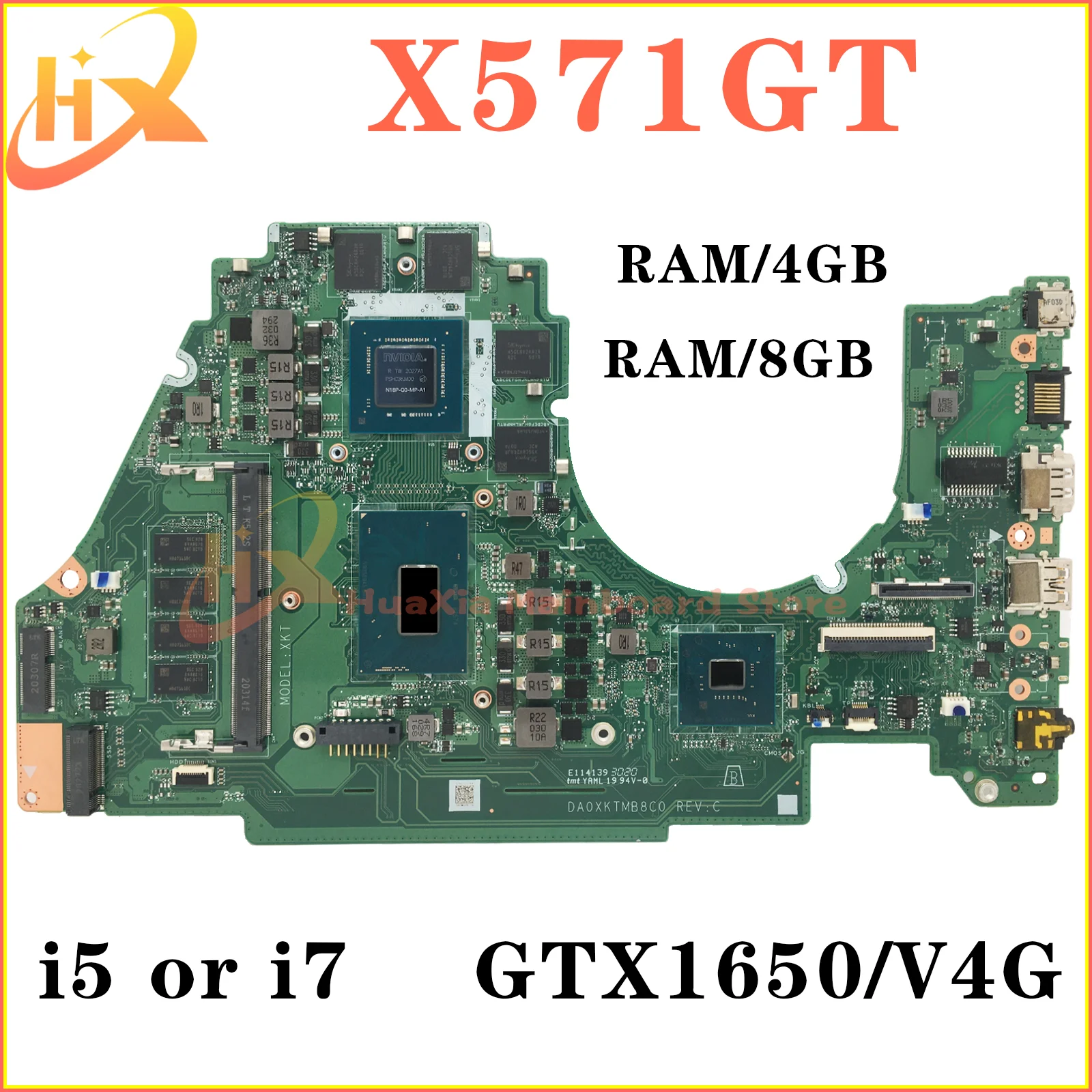 

DA0XKTMB8C0 Mainboard For ASUS X571GT X571GD R571G F571G K571G YX571G A571G VX60G Laptop Motherboard i5 i7 8th/9th 4GB/8GB-RAM