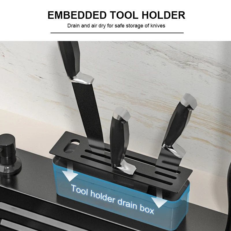 Kitchen Sink Nano 304 Stainless Steel Household Washbasin Sink Large Single Slot With Knife Holder Above Counter/Undermount Sink 4