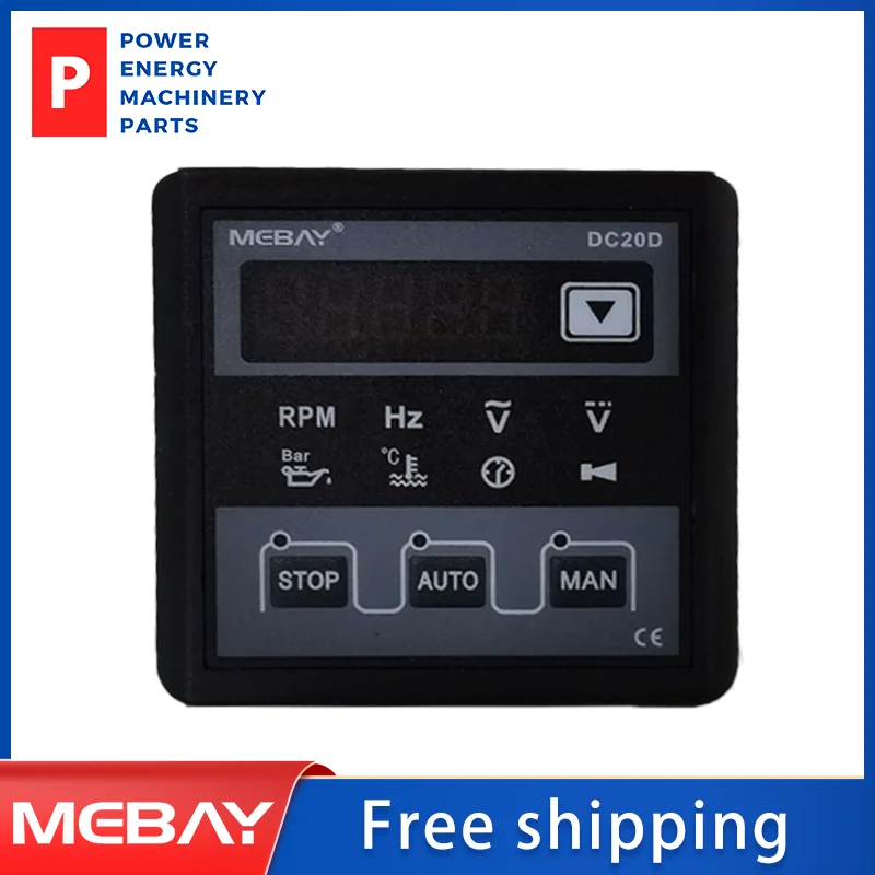 

MEBAY DC20D Electronic Genset Control Module Original Diesel Digital Generator Parameter Display Controller Panel