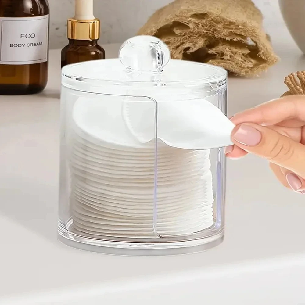 Use this clear plastic acrylic medicine bottle holder dispenser for storage - perfect for cotton swabs, discs and cosmetic pads! 6