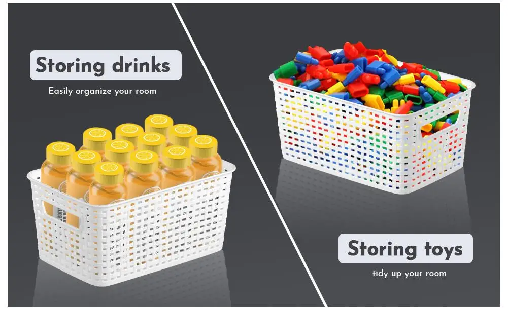 Description Picture 3 of itemPlastic Household Storage Basket Multipurpose Sundries Storage Basket Cosmetics Organizer Kitchen Bathrooms Storage Organizer
