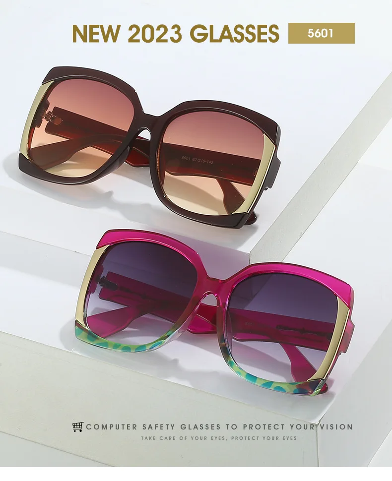 New Fashion Square Big Frame Persönlichkeit Europa und die Vereinigten Staaten zeigen leichte Luxus-Sonnenbrillen in Sonnenbrillen – Detail 1