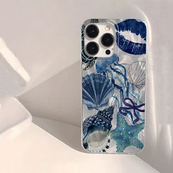 Beach Blue Ocean Element Lip Print Summer Phone Case Cover - iPhone SE (2020) (1)