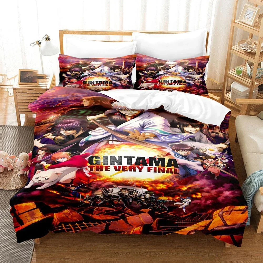 3D Printed Gintama Bedding Set Anime Gintoki Sakata Duvet Cover Double Twin Full Queen King Adult Kids Bedclothes Quilt Cover 5