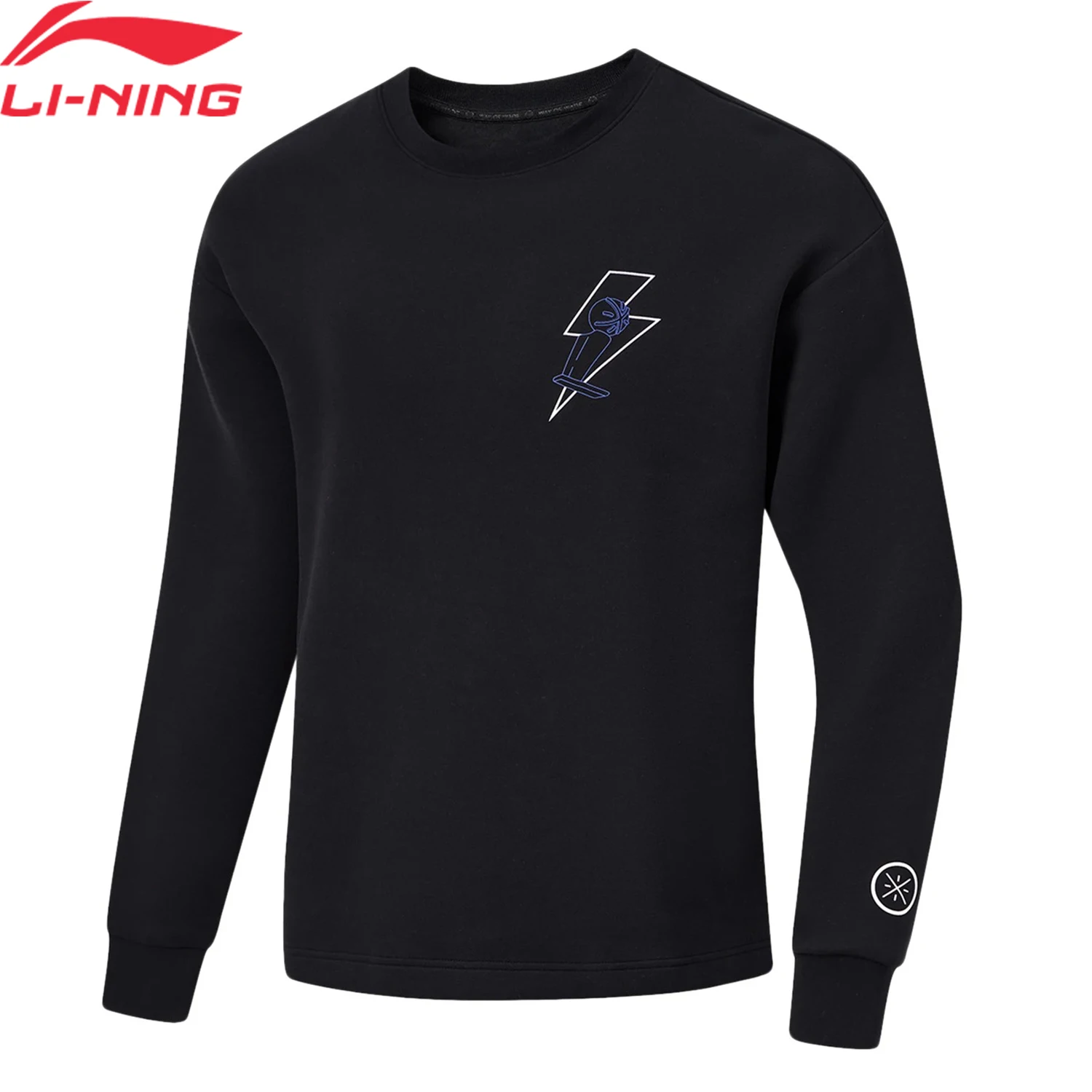 Li-Ning Men Wade Sweatshirt Loose Fit 62%Cotton 35%Polyester 3%Spandex O-Neck Long Sleeve Comfortable Tops Pullover