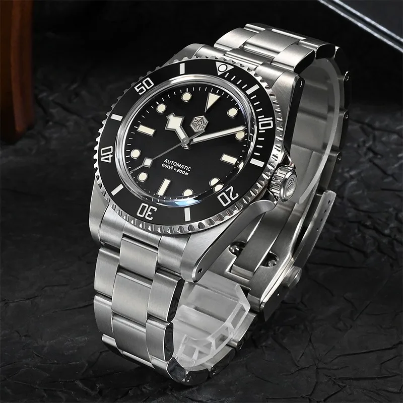 

San Martin 40mm Classic Luxury Men Watch YN55 Dive Water Ghost Automatic Mechanical Clock Sapphire Waterproof 200m BGW9 Luminous