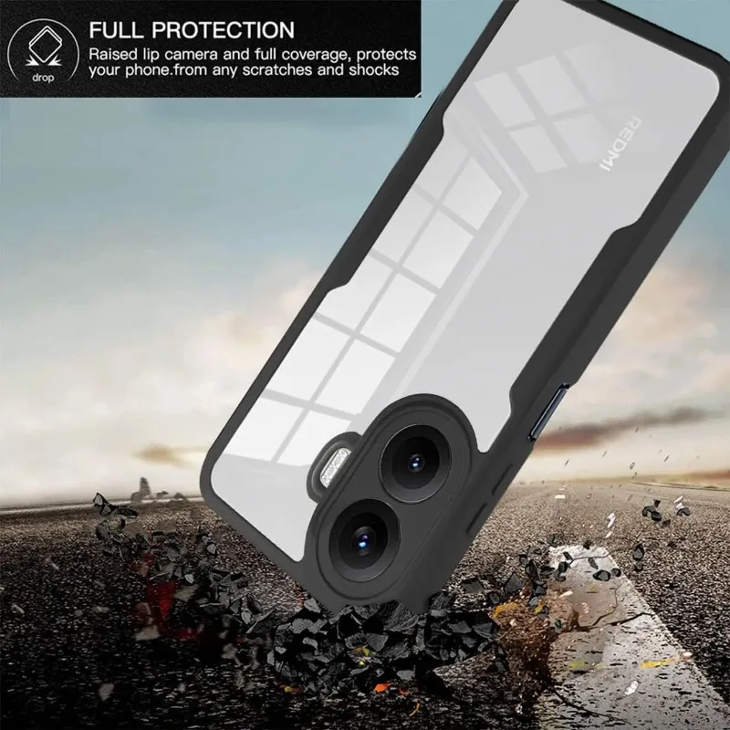 Transparent Shockproof Protective Case with 360-Degree Full Screen Coverage