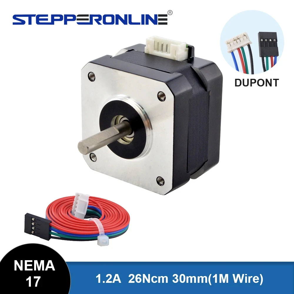 STEPPERONLINE Nema 17 Stepper Motor 0.26N.m 1.2A 32mm for 3D Printer CNC Engraving Milling Machine stepper motor