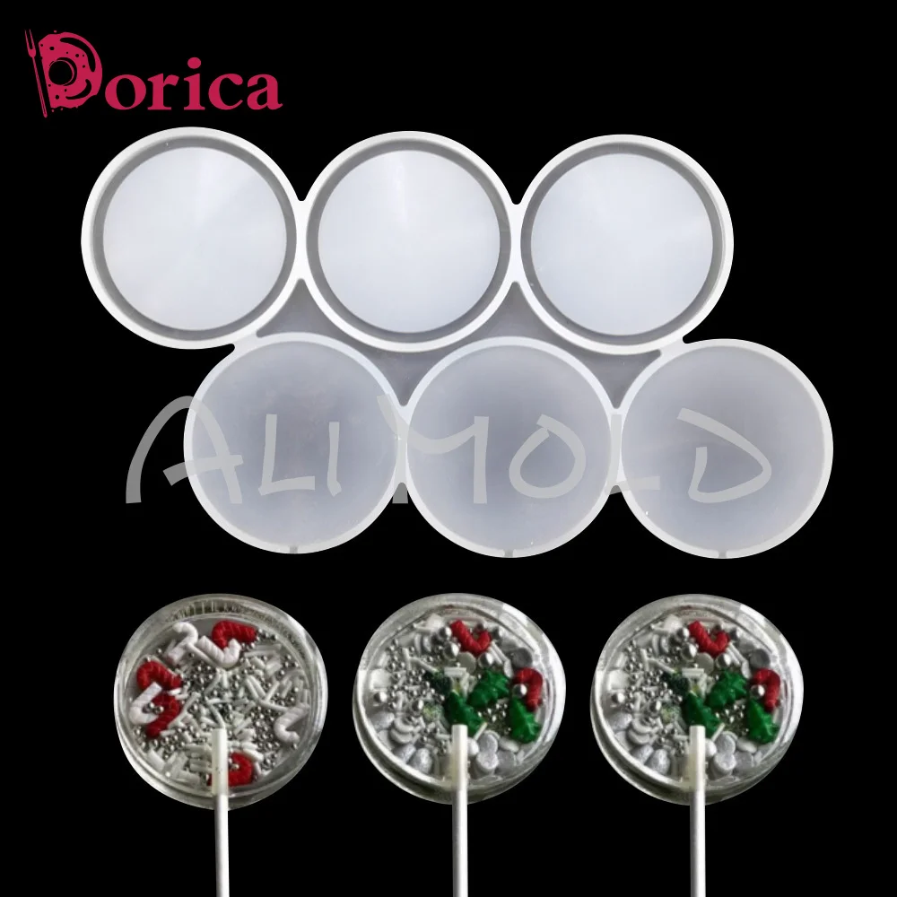 

Dorica Round Shape Thickened Resin Epoxy Silicone Mold Rattle Shaker Lollipop Mould Kitchen Cake Decorating Tools Bakeware