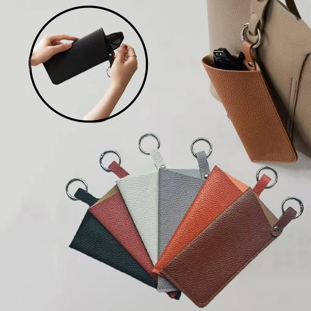 Lychee Pattern Water-Resistant PU Leather Eyewear Case - Durable & Easy to Maintain