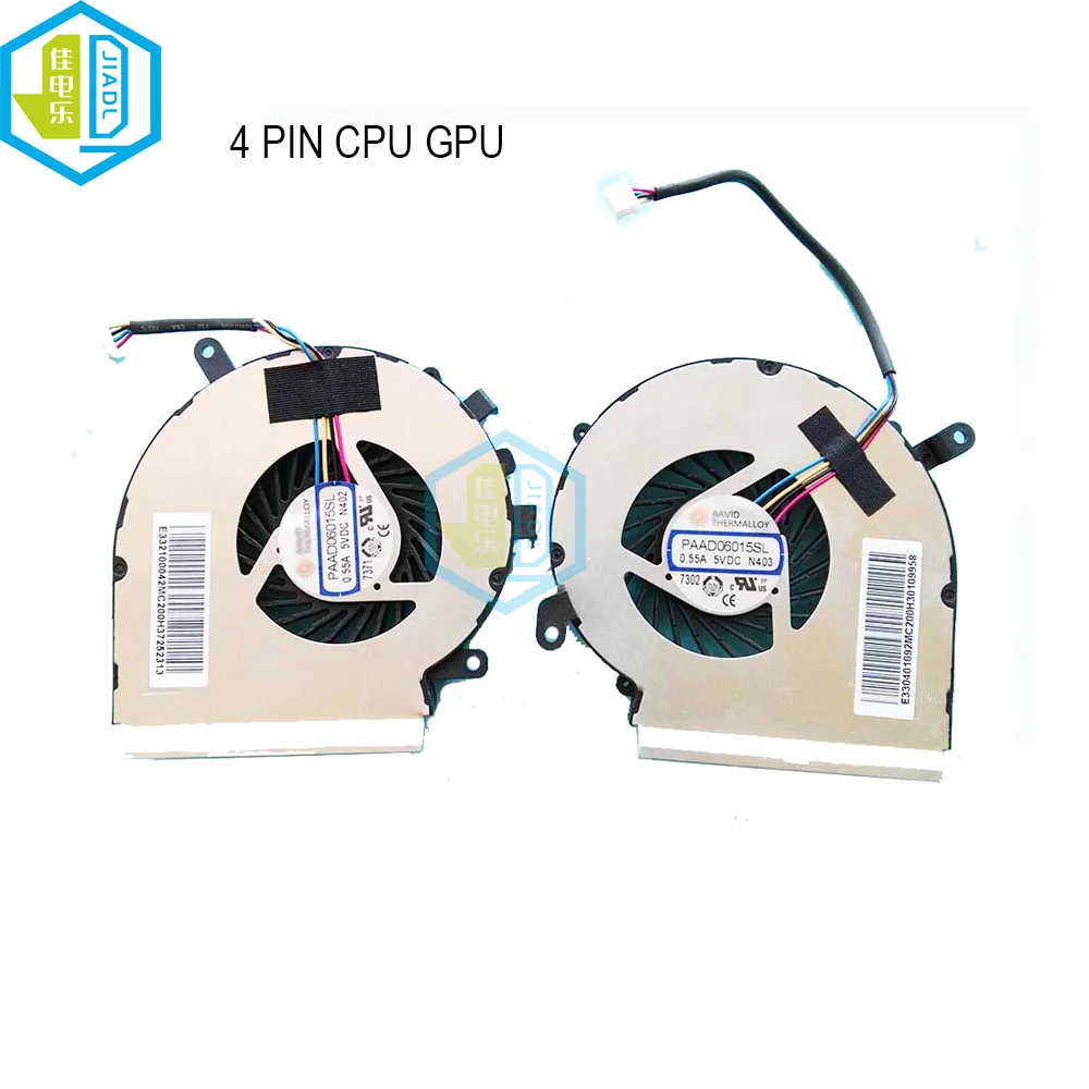 Laptop CPU GPU Cooling Fan Cooler for MSI GE62 GL62 GE72 GL72 GP62 GP72 PE60 PE70 GE62VR GE72VR GP62MVR 3 4 Pin PAAD06015SL