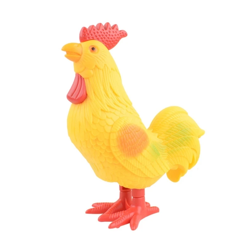 Creative Window Decoration Vintage Rooster Hopping Wind up Toy Prank Robot N84E