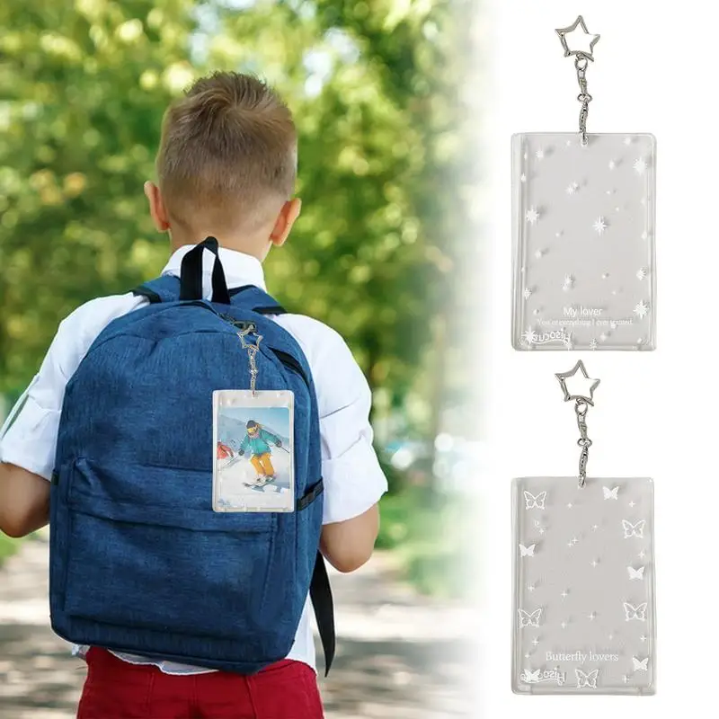 Card Protector Sleeves Portable Badge Card Holder Trading Card Sleeves Practical Photo Card Sleeves Hard Case Card Holder For