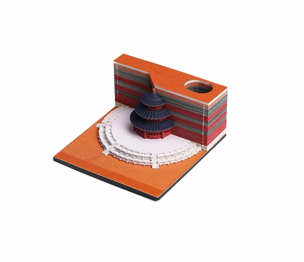 

Sticky Notes Temple of Heaven The Palace Museum Cultural and Creative Paper Carving Architectural Model 3D Memo Paper