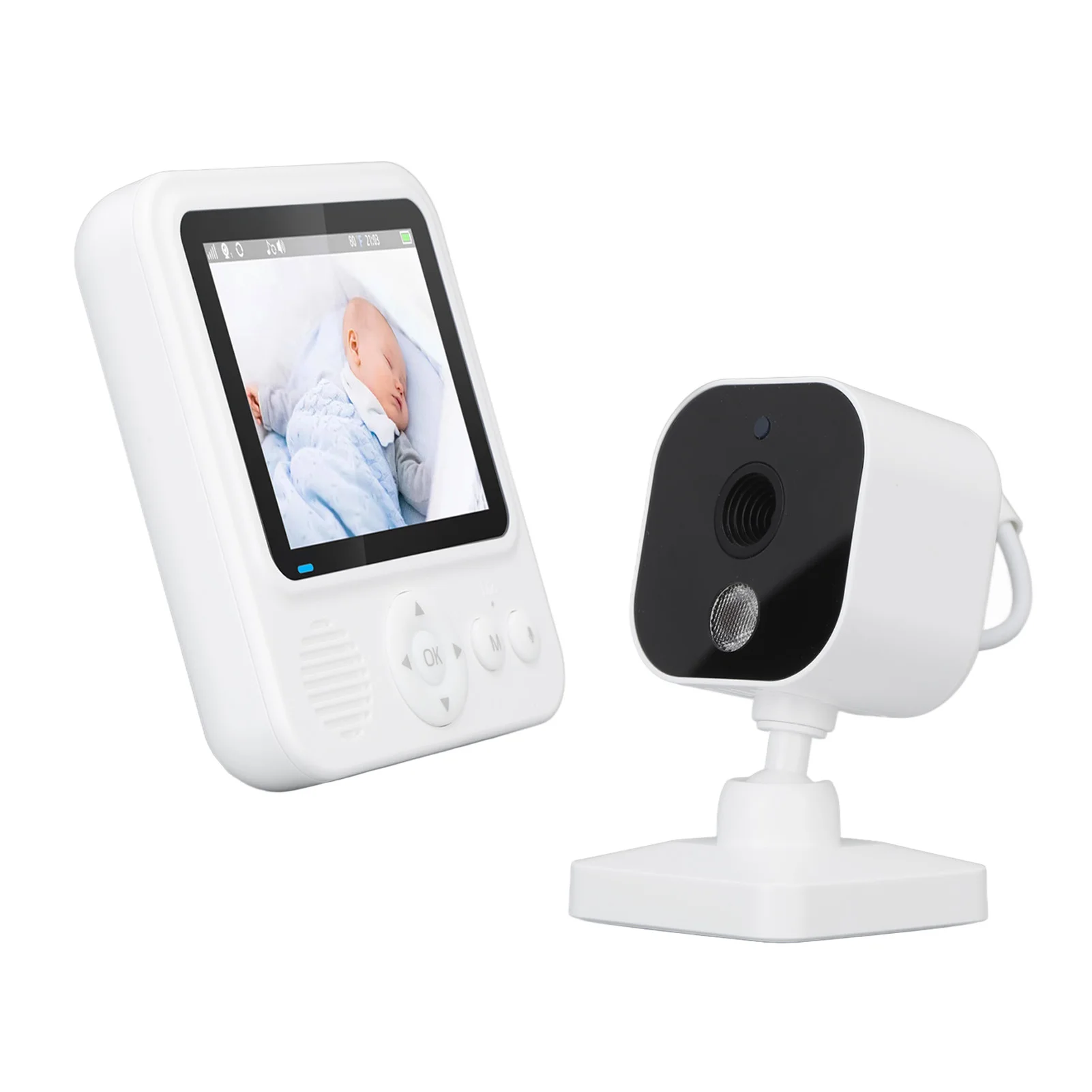 Cam Video Baby Monitor Smart Baby Monitor Temperature Monitoring Breastfeeding Timer Night 8 Lullabies for Feeding