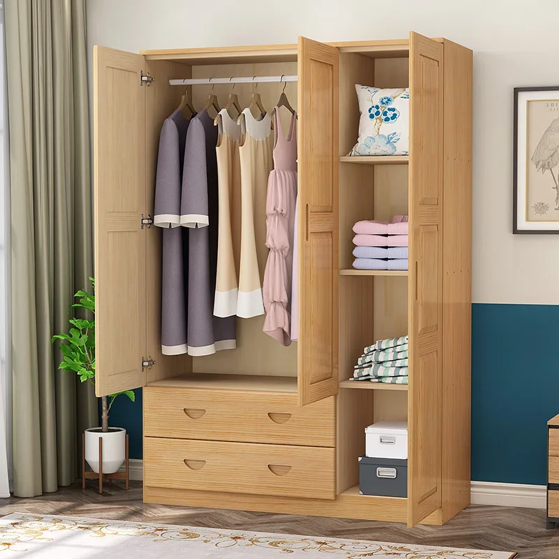 Pure-solid-wood-log-pine-wood-home-bedroom-children-s-wardrobe-locker ...