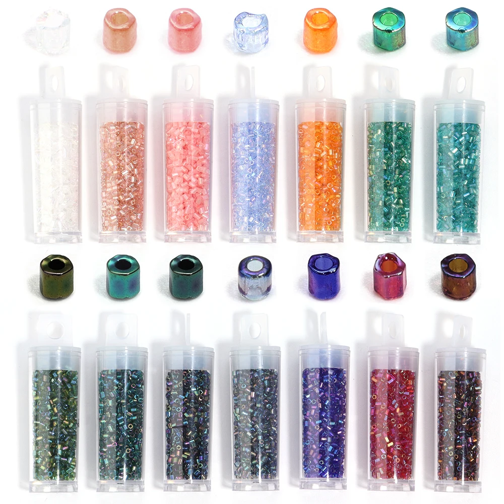 1100-5000pcs 2mm AB 컬러 비즈 튜브 모양 유리 구슬 씨앗 비즈 보석 만들기 느슨한 스페이서 비즈 DIY 팔찌 목걸이 ?