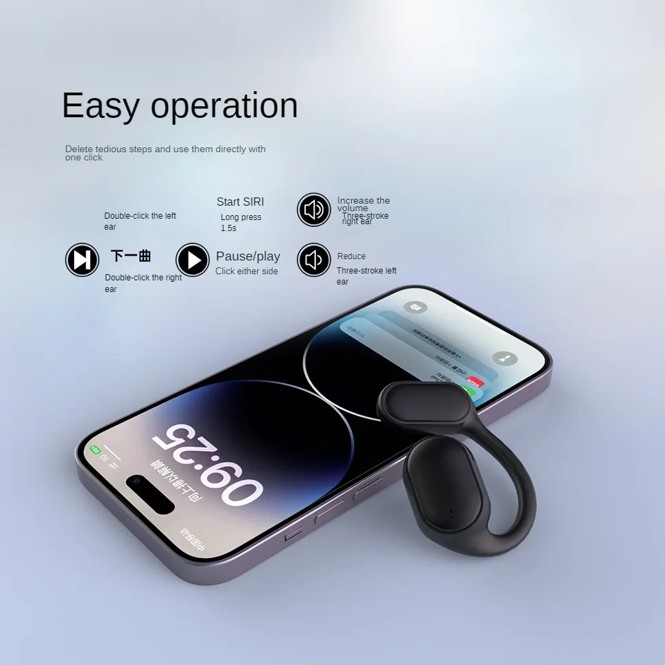 Wireless Bone Conduction Digital Bluetooth Earbuds Wireless Cancellation Noise Ear Mounted Sports Business Earphones Christmas