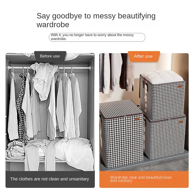 Paplan Szervező Táska Ruhák Pulóver Porálló Összecsukható Tároló Doboz Nagy Kapacitású Mozgó Csomag Tartozék - Image 5