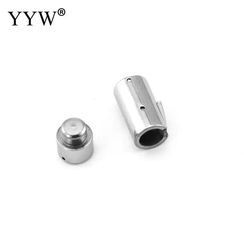 10PC Stainless Steel Bayonet Clasp 20*6/25*6/15*2.5mm Hole Push Lock Lace Buckle Leather Cord Clasps For Diy Jewelry Making