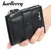 New  Men Wallets Fashion Short Desigh Zipper Card Holder Men Leather Purse Solid Coin Pocket High Quality Male Purse 2