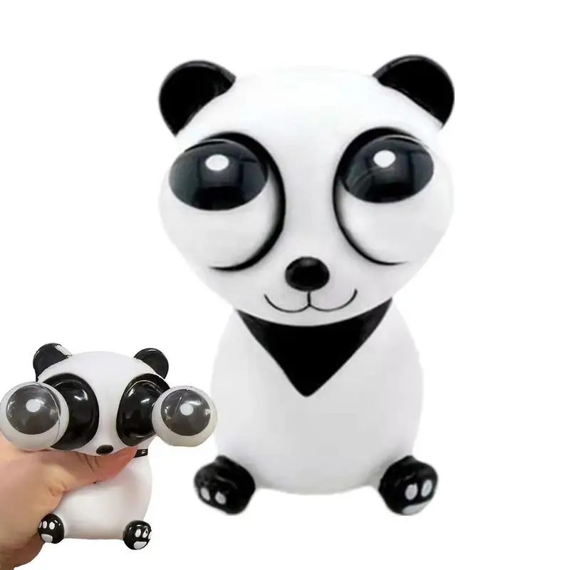 

Funny Little White Panda Eye Popping Squeeze Toy Cartoon Animal Tricky Doll Stress Reduction Ball Decompression Anti-stress Toys