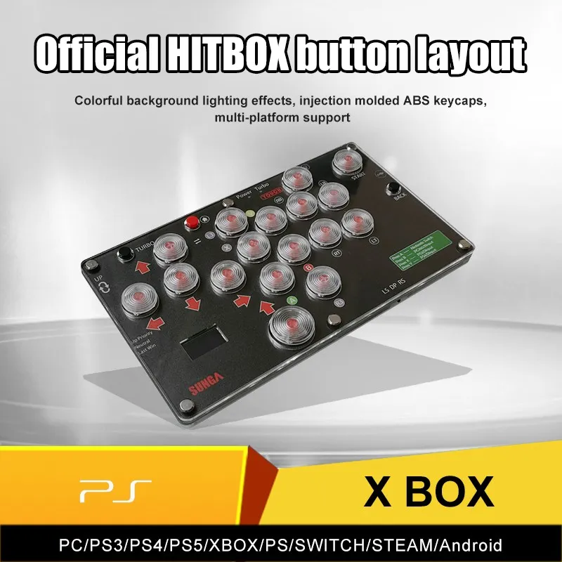 Hitbox Arcade 17Key/12key Fightstick 미니 히트 박스 파이팅 비디오 게임 컨트롤러 Sanwa 버튼 Xinput/dinput for PC/NS/PS4/XBOX