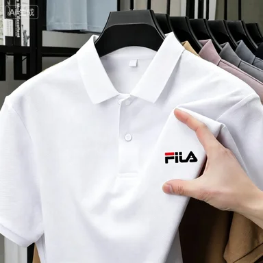 Polo da uomo - Camicia stampata con un singolo bottone per un look casual-business estivo, traspirante per l'esercizio fisico. - immagine 3