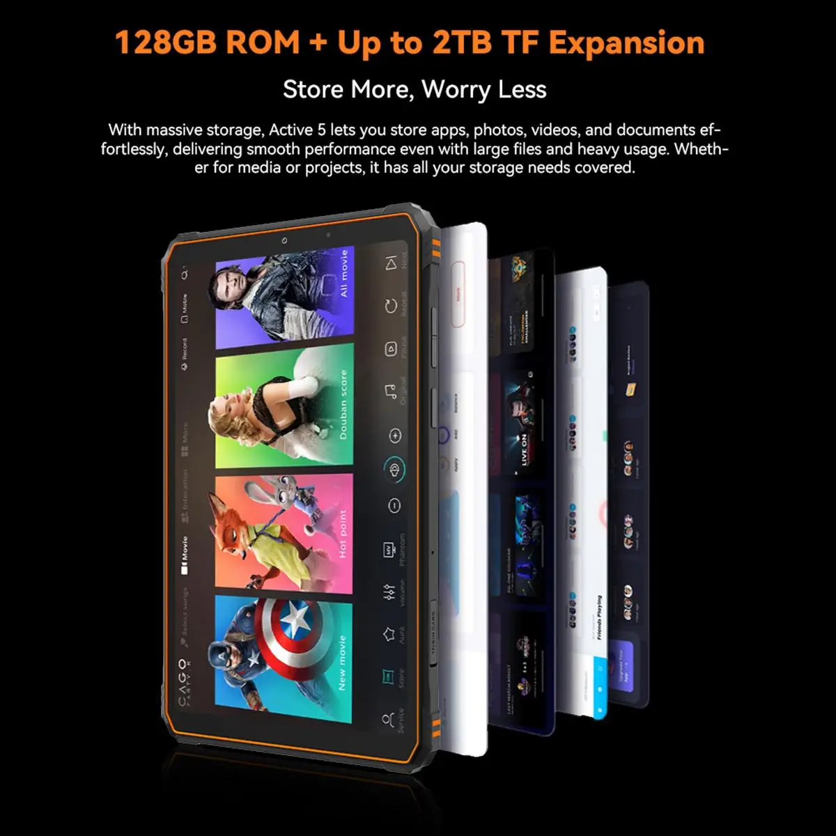 Blackview Active 5 Rugged Tablet PC 8.68" IPS 6GB 128GB 13MP Camera 6000mAh 4G Android 15 NFC Global Version with Google Play