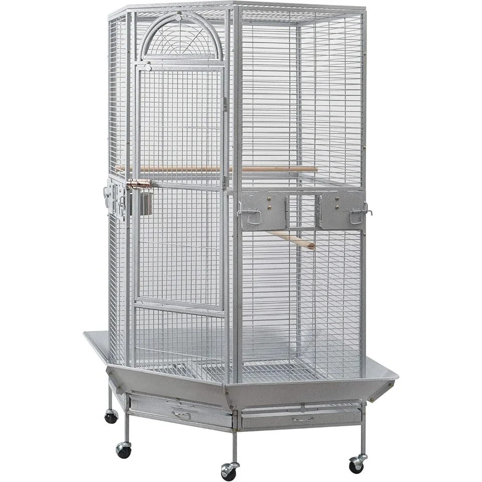 Space Saving Corner Bird Cage for Cockatiel and Parakeet