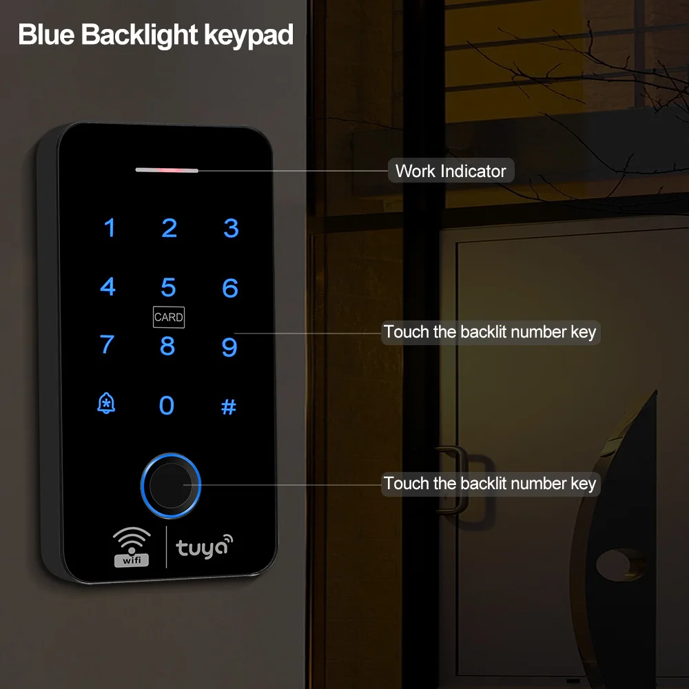 Wifi Bluetooth Tuya APP Outdoor Access Control System Kits Waterproof RFID Fingerprint Keypad Door Electric Magnetic Strike Lock rfid card reader rfid access control keypad door access control switch