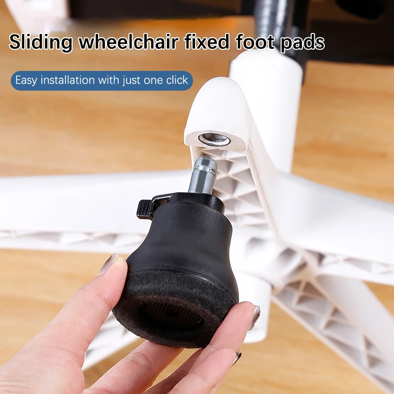 Description Picture 3 of itemSilent Office Chair Caster Swivel Wheel To Fixed Stationary Castors Replacement Bell Glides Furniture Chair Feet Wheel Stopper
