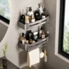 Shelf No Drilling Aluminum Above The Toilet Wall Mounted Bathroom Organizer Shampoo Storage Rack Bathroom Kitchen Accessories 5