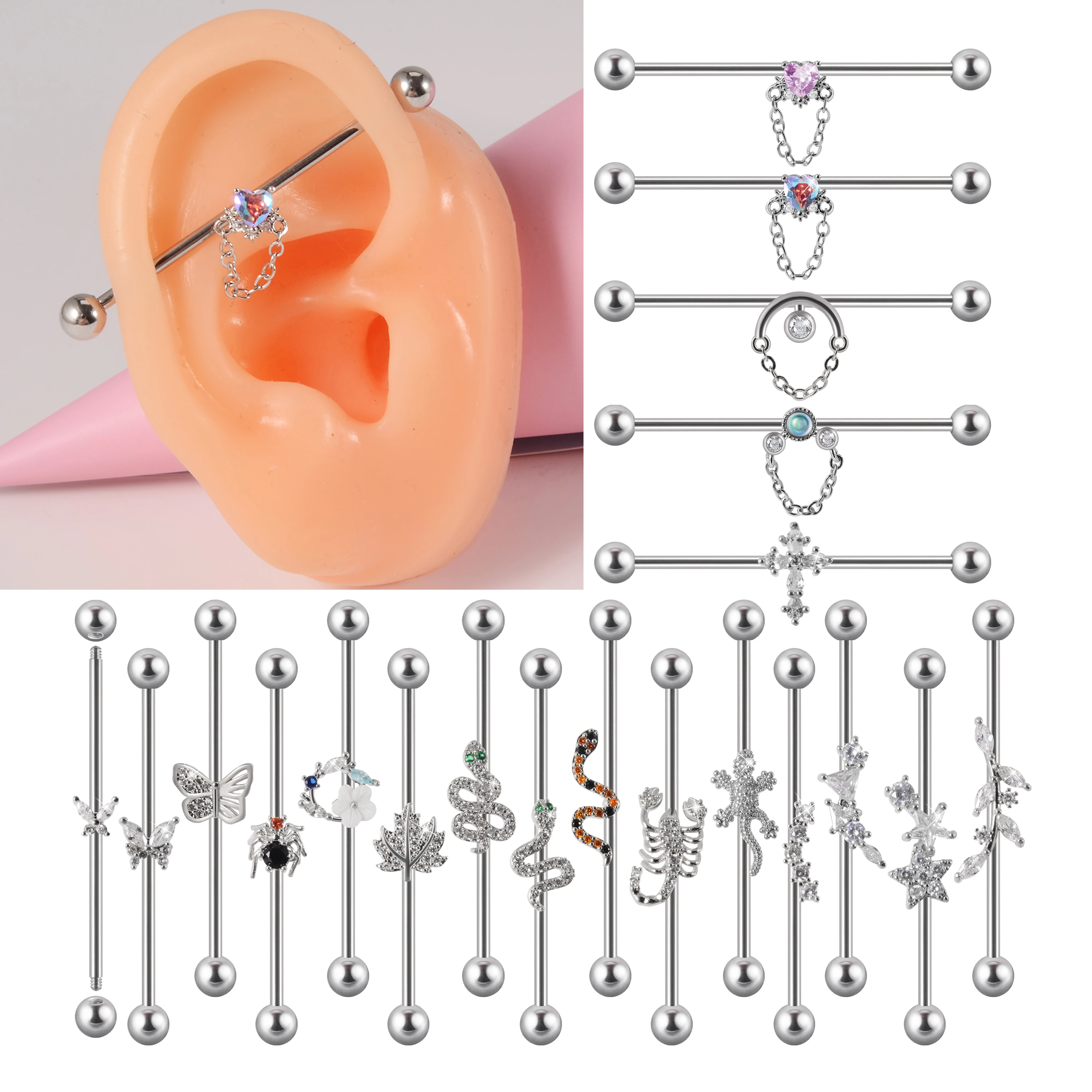 Industrial Piercing Jewelry Surgical Steel Surgical Steel Industrial