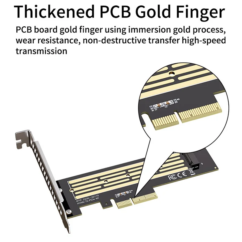 NVME to PCIE Adapter Card TEUCER NVME PCIE X4 M.2 NVME to PCIE Suitable for PCI-E X4 X8 X16 Hard Disk