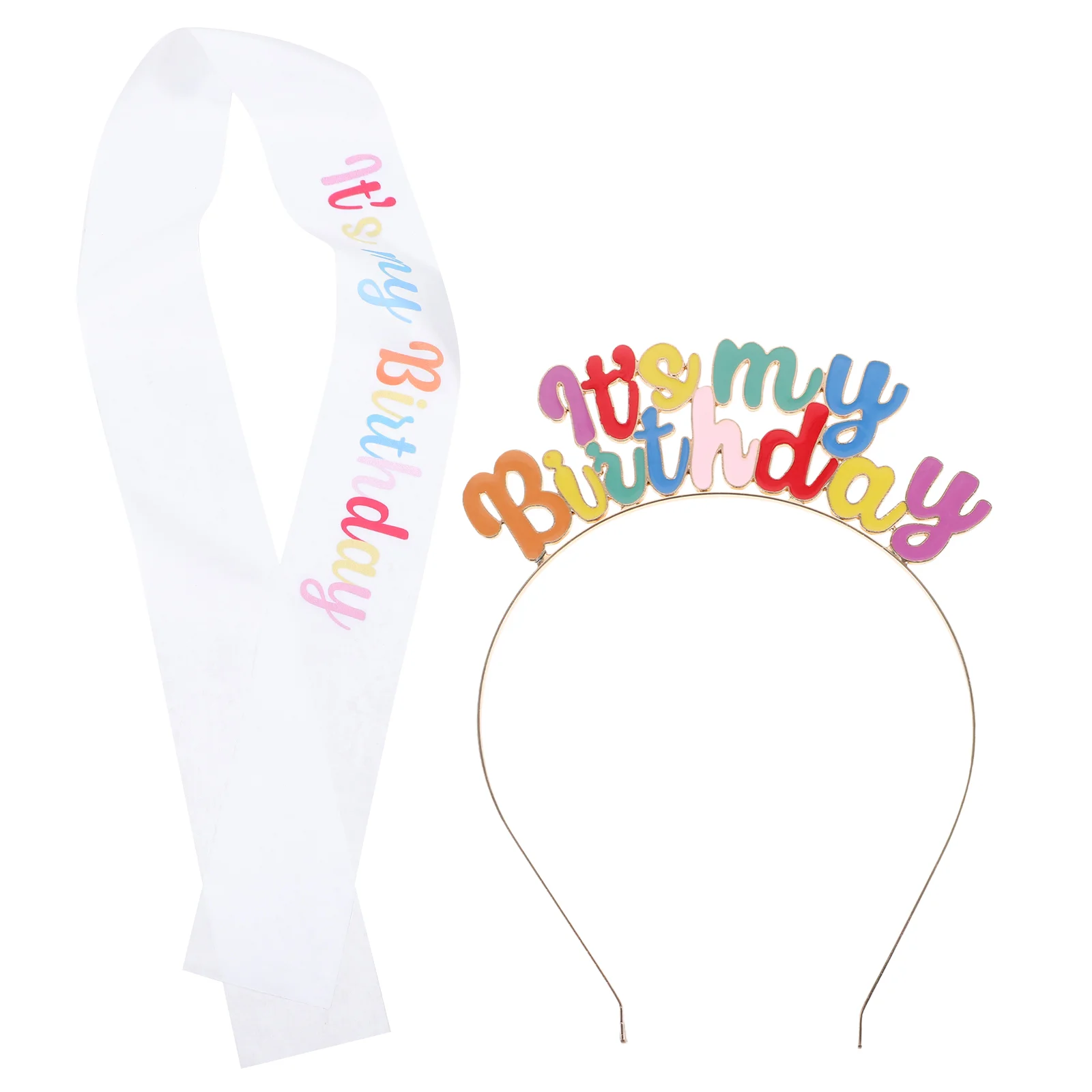

1 set of Birthday Sash and Hairband Kit Birthday Sash Birthday Headband for Girl Women