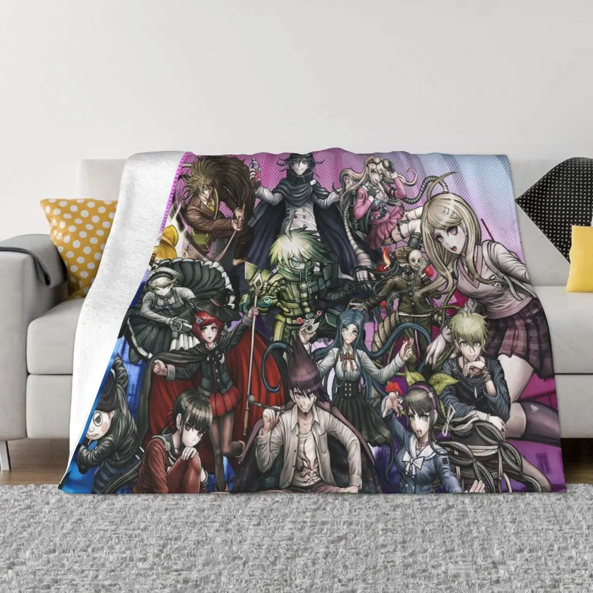 

Shuichi Saihara And Kokichi Fuzzy Danganronpa Blanket Fleece Winter Ultra-Soft Throw Blanket for Bedding Couch Rug Piece