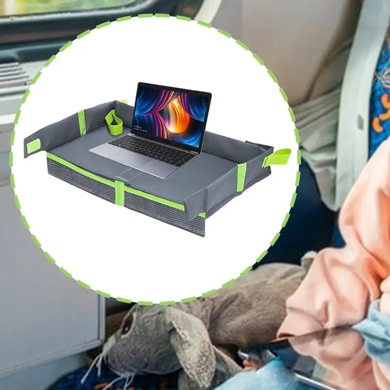 Kids Airplane Tray Foldable Airplane Portable Table Lightweight Travel Tray For Kids Car Seat Airplane Must Haves For Kids Toys 2