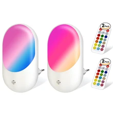 

1/2Pcs RGB Night Light with Remote Control 16 Colors Dimmable EU/US/UK Plug LED Wall Lamp for Baby Kids Room Bedroom Home Decor