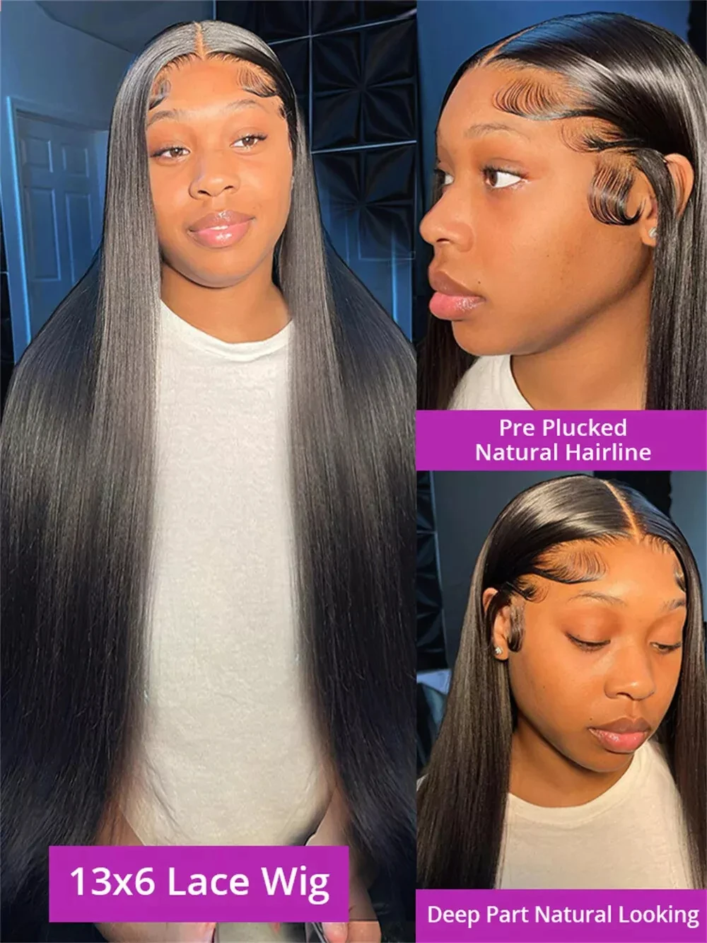 200 Density Straight Lace Front Wig Human Hair 13x4 HD Lace Front Wig for Women - Pre Plucked, Pre Cut, Bye Bye Knots 2
