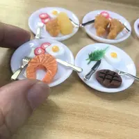 1 Set 1/12 Scale Miniature Wine Steak Pretend Food Set for Blyth OB11 1/6 BJD Dollhouse Kitchen Play Toys Accessories 1