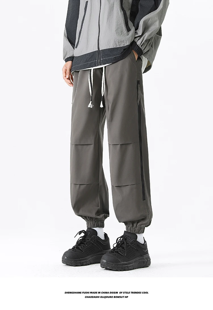 Description Picture 4 of itemSpring Men Drawstring Jogger Pants Hip Hop American Vintage Cargo Pants Streetwear Sweatpants Casual Fashion Trousers Clothing