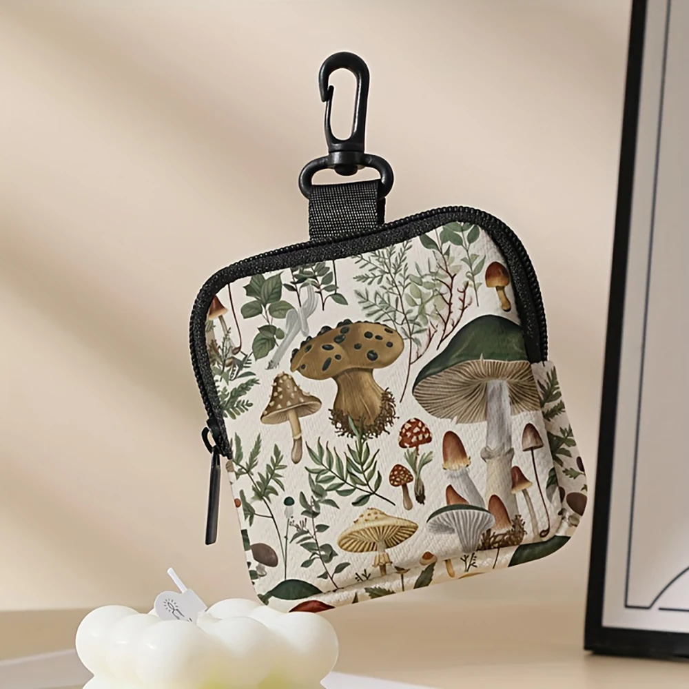 1pc，Mushroom patterned large capacity coin wallets, digital printed coin wallets, and storage bags are ideal choices for gifts