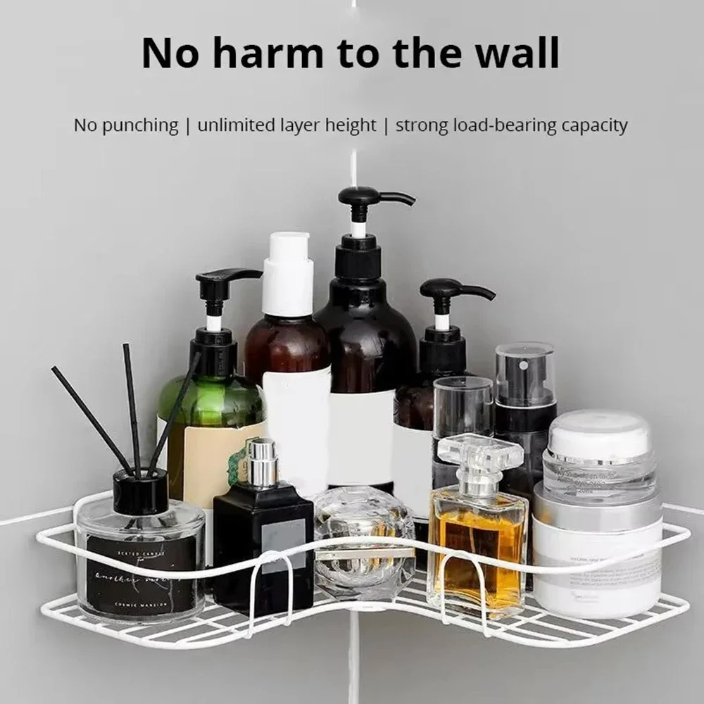 Bathroom Shelf Makeup Storage Organizer Aluminum Alloy Shampoo Rack Shower Shelf Bathroom Accessories No Drill Wall Shelf 2