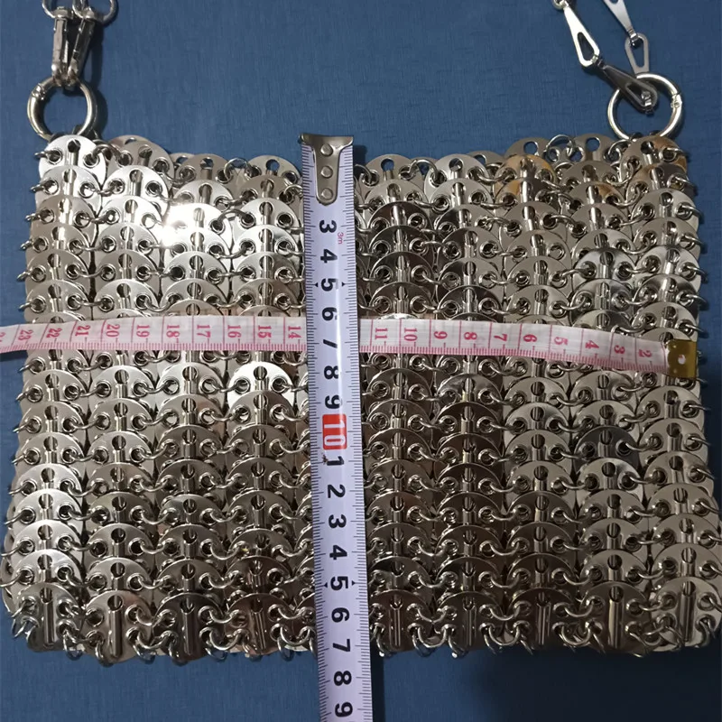 Luxury Designer Women's Bag Trend Hand Woven Hollow Metal Chain Tote Bag Clutch Female Bag Travel Holiday Shoulder Bag Handbag 6