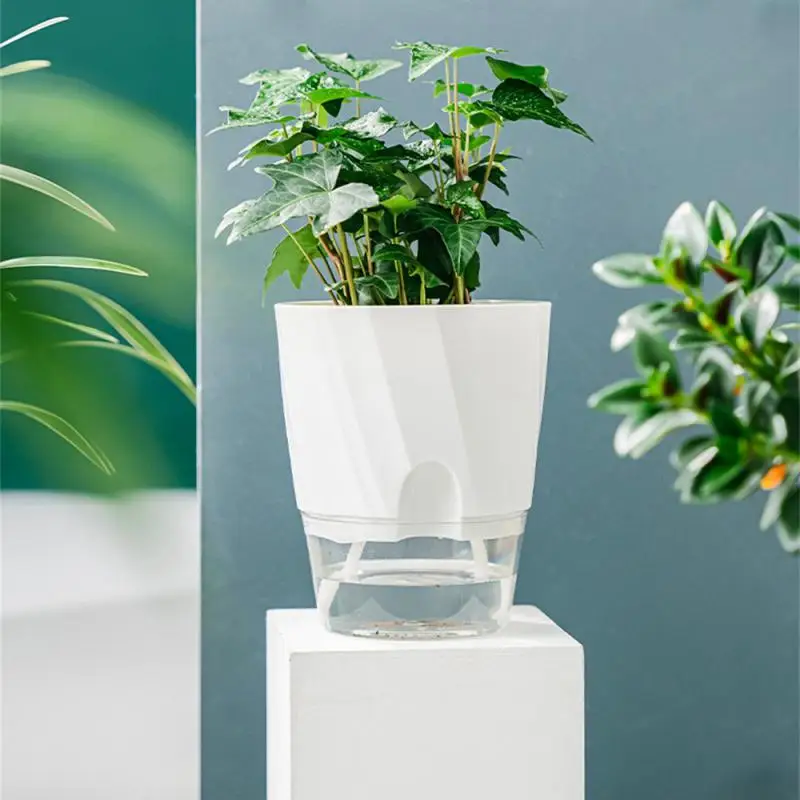 Hydroponic Flowerpot Transparent Durable Hydroponic Automatic Absorbent Garden Supplies Succulent Plant Pot 1